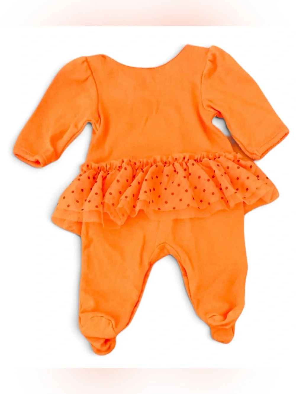Carter’s NB Infant Girls Halloween Jack-O-Lantern Pumpkin Tulle Bodysuit Creeper